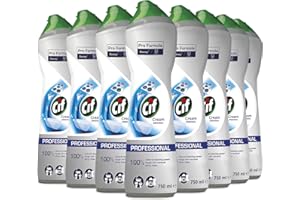 ‎CIF PROFESSIONAL Cif Professinal Scheuermilch Original 750 ml x 8, sanfte Reinigungscreme mit Reibekörpern für Küche und Bad, auch für Emaille, Glaskeramik, Kunstoff, Laminat, PVC, Aluminium und lackierte Flächen