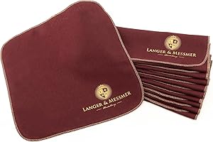 Langer & Messmer Chiffons à cirer les cuirs lisses en 100% coton dans un set pratique - Les chiffons cirage chaussures pour l'entretien professionnel des cuir souple (Bordeaux | Beige)