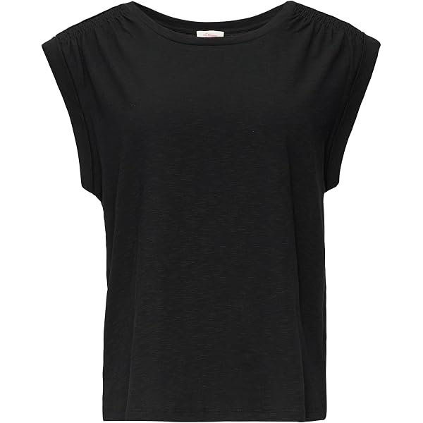S.Oliver Damen T-Shirt Mit V-Ausschnitt – Slim Fit Aus Weichem Interlock-Jersey Für Lässige Looks
