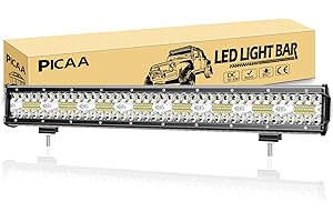 PICAA LED Light Bar 8D Tri-Row 23in 480W Spot Flood Combo Beam LED Work Lights Bar Lamp Light for Car Tuck Offroad Driving Lamp SUV UTE 4WD 12V 24V Waterproof Driving Work Lamp 6000K
