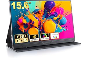 COOLHOOD Ecran Portable 15.6 Pouces Moniteur Portable, 1080P FHD IPS Ecran, HDR Portable Monitor avec Mini HDMI/USB-C, pour Laptop, PC, PS5, Xbox