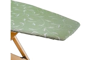 GENERICO Copertina per Asse da Stiro, Compatibile con Foppapedretti, Colore Argento/Verde, Copriasse da stiro , copertura asse da stiro con Elastico, Tessuto 100% Cotone, 115 x 63 cm, Made in Italy