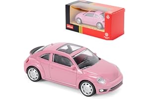 CMJ Volkswagen Beetle 1:43 Scale Die-Cast Model Car - Pink | Detailed Collectors Edition Diecast | Official Licensed Product