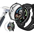 Acadeny Custodia con pellicola protettiva in vetro temperato, compatibile con xiaomi Mi Watch, durezza 9H, 360°, ultra sottil