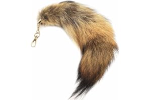JOCBINLTD generisch Tierschwanz Anhänger etwa 35cm Fell Schwanz Keychain Extra Groß Schlüsselring Tasche Zusätze Auto Schlüsselketten Anhänger Weich Flaumig Dicht Dekoration Ursprüngliche Natürliche Farben