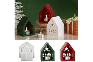 KUKKUME Silikonformen Gießformen Häuser 3D Gießformen Silikon Haus Weihnachten Silikonform Kerzenhalter Gipsformen zum Gießen Silikonform Haus für DIY Weihnachten Handwerk