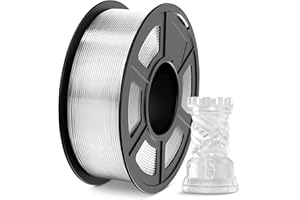 SUNLU Filament PLA 1.75mm, Enroulement Soigné Filament pour Imprimante 3D PLA 1.75mm,Précision Dimensionnelle +/- 0.02mm, Bobine de 1KG Filament 3D, pour Plupart des imprimantes 3D,PLA Transparent