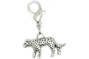 jewelleryjoy Cheetah Cat Leopard Tibetan Silver Clip On Lobster Clasp Charm