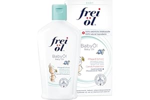 ‎FREI ÖL frei öl BabyÖl, essbar, 100% natürliche Inhaltsstoffe; begleitend bei Neurodermitis (Babys, Kinder, Erwachsene), parfümfrei, schützt vor Wundwerden, von Hebammen empfohlen, vegan, 140 ml
