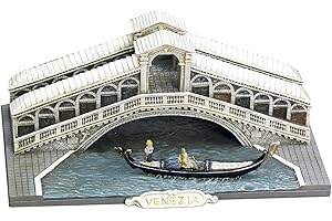 ARTE E STORIA BY PABEN Souvenir Italia Venezia Ponte di Rialto Gondola 3D in resina cm.16x10x7 by Paben