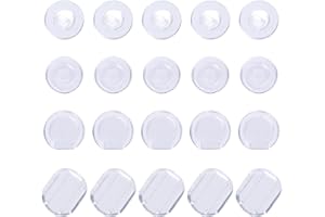 BBTO 100 Pièces Pads Boucles d'oreilles Coussin à Boucles d'oreilles en Silicone Clip d'oreille, 4 Formes, Clair