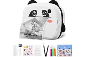 VAYOTOY Cámara de Impresión Instantánea para Niños 12MP 1080P 2,4 Pulgadas HD Cámara Fotos Infantil Cámara de Vídeo Cámara Digital con Tarjeta SD de 32 GB, Regalos para Niños 3 a 12 Años (Panda)