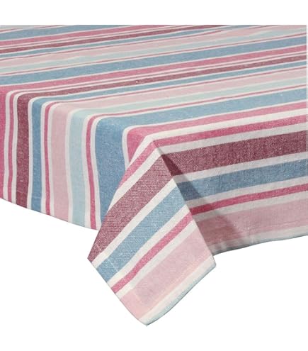Nappe rectangle anti-tâches en microfibre lavée 140x240 cm BOHEME lin, par Solei