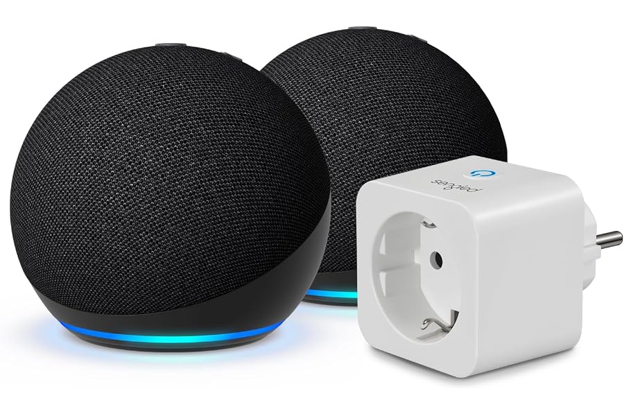 Echo Dot (5. Generation) | Anthrazit, 2er pack + Sengled Smart Plug, Funktionert mit Alexa - Smart Home-Einsteigerpaket