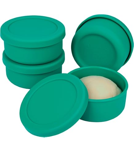 Set 6 Scatole Per Lievitazione Pizza In Silicone Antiaderente Con Coperchio | 600 Ml Per Panetti Da 250-300g | Impilabili Per Frigorifero - 3
