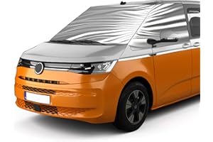WEDDKAMSH Osłona przedniej szyby, zamiennik do VW Caravelle/Transporter/Multivan T7, luksusowa srebrna osłona przedniej szyby, składana osłona na przednią szybę, ochrona przed słońcem, mata, ochrona przed