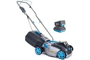 KANWOD RELY ON QUALITY Kanwod KGALM-4032 Tondeuse à gazon sans fil 40 V jusqu'à 200 m² Largeur de coupe 32 cm Panier collecteur 30 l Hauteur de coupe 20-60 mm Moteur sans balais avec batterie 4,0 Ah + chargeur