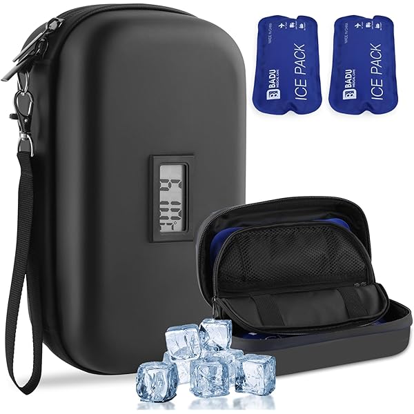 Borsa Termica Sinocare Per Insulina - Con 3 Impacchi Di Ghiaccio E Termometro, Per Medicinali - Foto 4