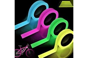 Omlalayi 4PCS Nastro Fluorescente al Buio,Nastro Adesivo Fluorescente,Nastro Fluorescente,Adesivi Fluorescenti,Nastro Luminoso,Luminous Tape Glow in The Dark,1CMx5M