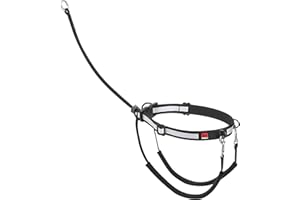 Mikki Uprząż zapobiegająca ciągnięciu dla psa, szczeniaka – koniec z ciągnięciem, szarpaniem lub zadławieniem – pasuje do wszystkich smyczy, czarna - duża