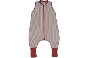 MOLIS & CO molis&co - Gigoteuse pour bébé avec Pieds et Chaussette - Gigoteuse Tog 2.5 - Turbulette Hiver pour Bébé, Fille Garçon - 100% Coton (certifiée Oeko-TEX) - Burgundy Stripes (2 Ans)