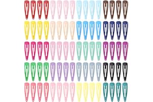 kujootone 80 Pieces Colorful Snap Hair Clips for girls,2 Inch Metal Fastener Candy Curl Hair Clips - Vibrant Kids' Barrettes Hair Accessories for Little Girls, Perfect for Fine Hair, 20 colors