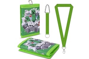 Fizdoqg Pochette Monnaie, Porte Feuille Garçon, Porte Feuille Enfant, Portefeuilles Enfant Sac de Poitrine pour Cadeau d'anniversaire, rentrée Scolaire (Vert)