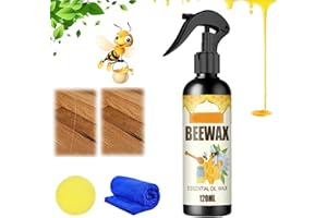 GUAHKUN Natural Micro-Molecularized Beeswax Spray, Traditional Beeswax Polish for Wood & Furniture, Beeswax Spray Cleaner & Restorer Bundle, Multipurpose Wood Seasoning Beewax Spray (120ML)