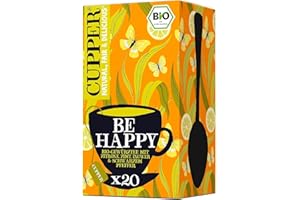 ‎CUPPER Cupper Be Happy Bio-Gewürztee mit Zitrone, Zimt, Ingwer und Schwarzem Pfeffer, 40 g , 20 Stück (1er Pack)