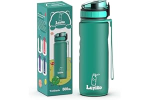 Luyiilo Trinkflasche für Kinder 500 ml - Auslaufsicher, BPA-Frei, Mit Fruchteinsatz, Kohlensäure Geeignet - Perfekt für Schule, Kindergarten, Sport (Grün)