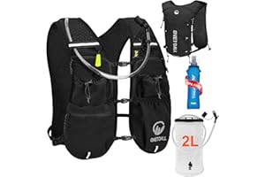 ONETOALL Gilet Hydratation Running Femme avec 2L TPU Poche à Eau + Flasque Running 500ml, Sac Hydratation Running, Gilet Course a Pied Femme pour Trail Camping et Randonnée Courir Ski