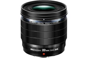 OM SYSTEM M.ZUIKO DIGITAL ED 20mm F1.4 PRO, Objectif standard pour une utilisation professionnelle, adapté à tous les appareils photo MFT (appareils Olympus OM-D et PEN, Panasonic G-Series), noir