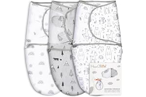 Mama Cheetah Baby Swaddle Sack, Organic Cotton Blanket, Sleeping Bags, Adjustable Infant Wrap for Boys Girls 0-3 Months, Baby Essentials, Pack of 3