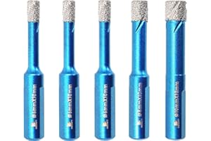 Punte Trapano Diamantate 6/6/6/8/10mm- BRSCHNITT foretto diamantato per Gres Porcellanato Piastrelle Ceramica granito Marmo(5 pezzi)..