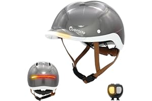 OVERADE Casque Life pour vélo, Trottinette, avec éclairage Puissant Avant/arrière - Fonction Clignotants - Taille Unique