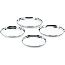 Buy Neelam Stainless Steel 9 22G Buffet Plate, 20 cm, Silver, Set ...