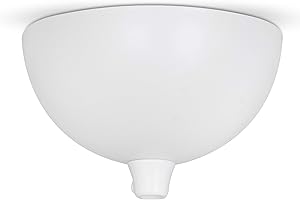 ‎LIGHTSTOCK Deckenbaldachin Weiß, Lampen Baldachin Metall Halbrund, inkl. Klemmnippel für Befestigung am Kabel (Keine Bohrlöcher erforderlich)