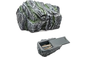 Vikrami lighting Outdoor Fake Rock Key Storage Box,Spare Key Simulate Stone Keys Case for Home Garden Yard Outdoor Decor, Hider Decoration Safe Holder Stone（Bottom inner size:8.5 * 4 * 1.7cm）