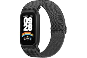 XANS Elastic Watch Straps Compatible with Xiaomi Smart Band 9 Active/Xiaomi Redmi Smart Band 3, Nylon Stretchy Replacement Bands for Xiaomi Mi Band 9 Active/Redmi Smart Band 3 Women and Men