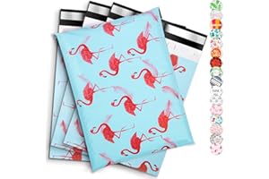 Wanxida 100St Folienversandtaschen Plastikversandbeutel Versandbeutel Warenbeutel Versandtasche, undurchsichtig, 25cm x 35cm (Blau Flamingo)