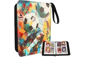 BLSFXROE Fussball Sammelalbum Fußball Karten Ordner Karten Aufbewahrungstasche 50 Seiten 400 Kartenkapazität,Sammelkarten Album für Fußballkarten Sammelalbum Fußball Karten zum Sammeln und Tauschen