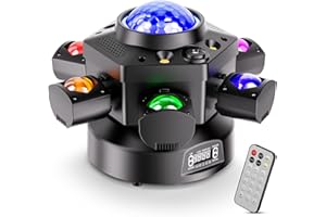 YESPICK 150W Cabeza Móvil LED con Bola Luces Discoteca RGBW Beam Moving Head 6 brazos luminosos con control remoto para Fiesta DJ Bar Cumpleaños Familia