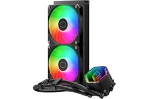 Cooler Master MasterLiquid 240 Core II CPU Liquid Cooler - 240mm AIO Water Cooling System (Max. 260W TDP), GR9 Dual-Chamber Pump, Enhanced ARGB Gen 2 Fans, Quick-Mount AMD & Intel Kits - Black