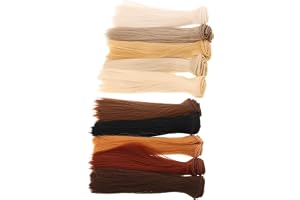 Angoily 10 St Dockhår i Syntetfiber med Värmetålig Design Färgbeständiga Realistiska Hårbuntar för DIY Dockskapande och Flätn