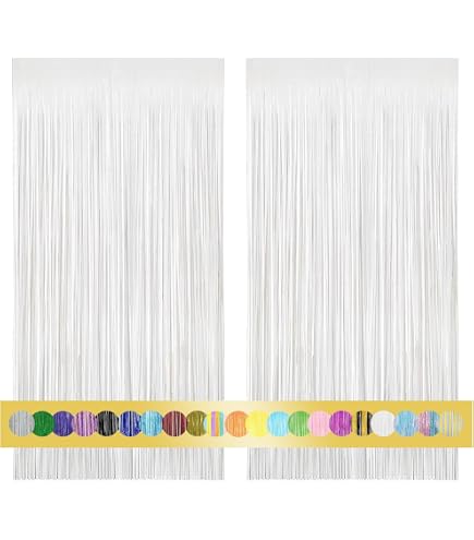 Rideaux Paillettes Dorées 2x1m - Lot De 2 | Franges Scintillantes | Adhésif Intégré | Pour Fête, Mariage, Anniversaire