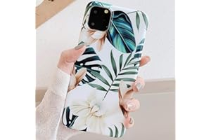 Tybiky Cover per iPhone 13, iPhone 13 Pro, in silicone morbido, ultra sottile, in TPU, antiurto, antiurto, per iPhone 13 Pro/13, foglie verdi