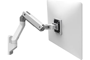 Ergotron HX Wall Mount Monitor Arm - Kit de Montage (Bras articulé, Support Mural, Pivot, matériel de Fixation, Port d'extension) pour Moniteur - Blanc - Taille d'écran : jusqu'à 42 Pouces - montable