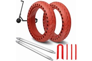ANSENI® Ruedas Macizas Roja para Patinete Electrico Rueda de 8.5 Pulgadas, Neumáticos de Reemplazo, Rueda de Repuesto Antipinchazo Compatible con Xiaomi Scooter Electrico M365/Pro/1S Patinete Cecotec