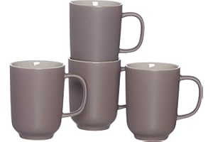 Ritzenhoff & Breker Juego de 4 tazas de café, 320 ml, color gris topo