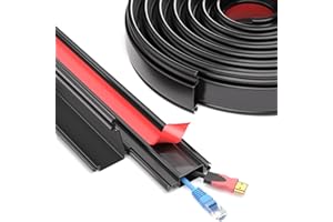 ESUFEIR 39"/1M Black Rubber Cable Trunking for Wall Mounted Tv,Wire Cover Tidy Tube Hider Conduit Trunking Management for Electric Cables,Electrical Raceway Extension Lead Cover to Hide Wires